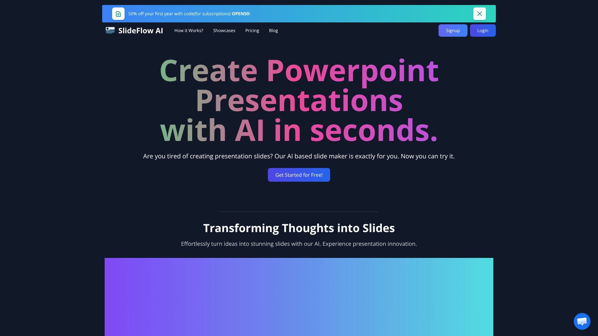 لقطة شاشة لـ SlideFlow AI