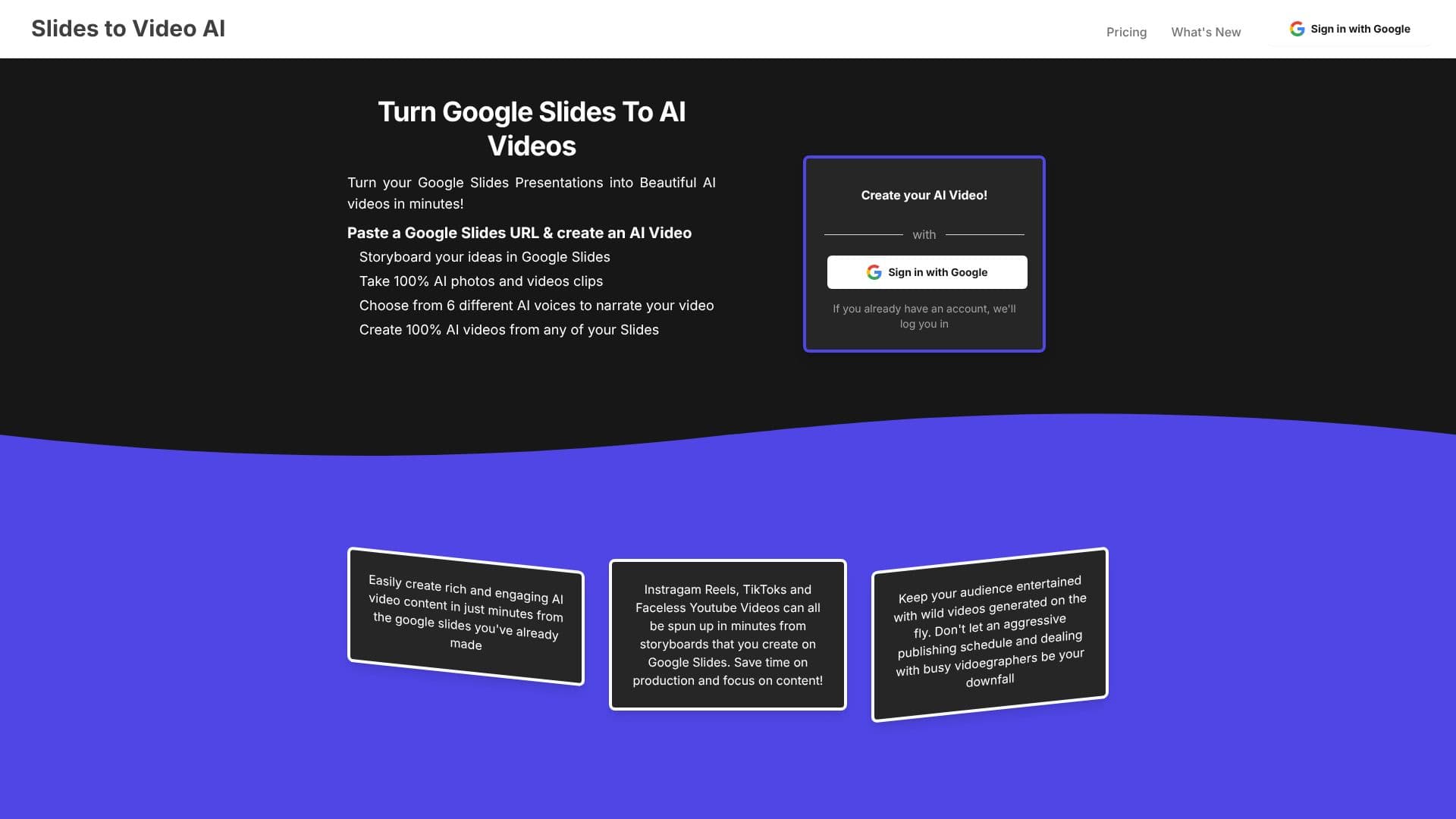 Tangkapan layar AI Slides to Videos