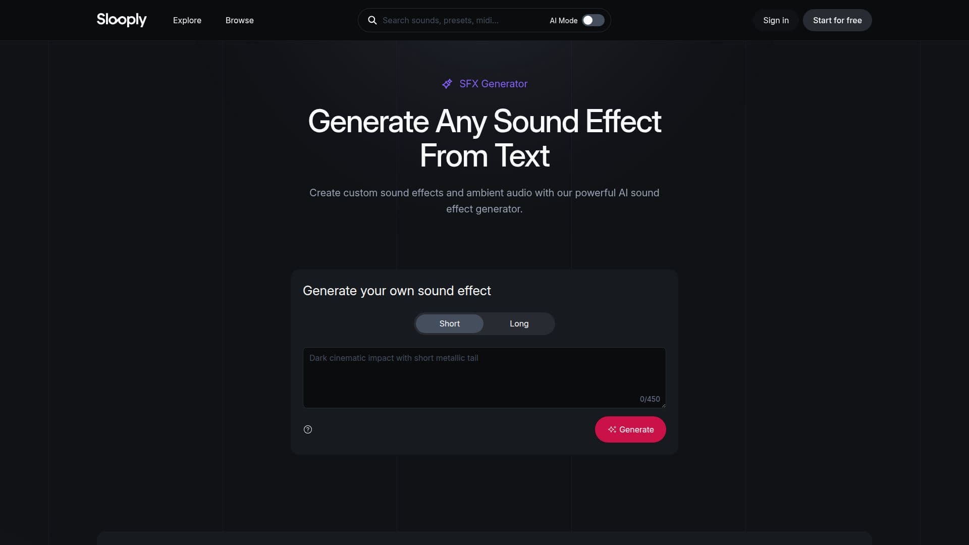 Slooply SFX Generator のスクリーンショット