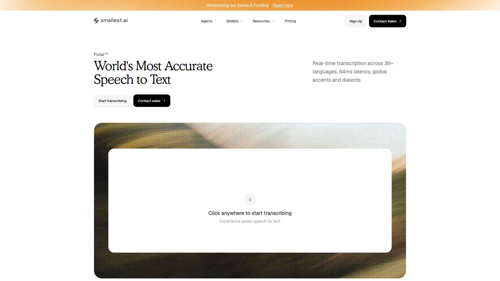 Screenshot von Pulse Speech-to-Text API