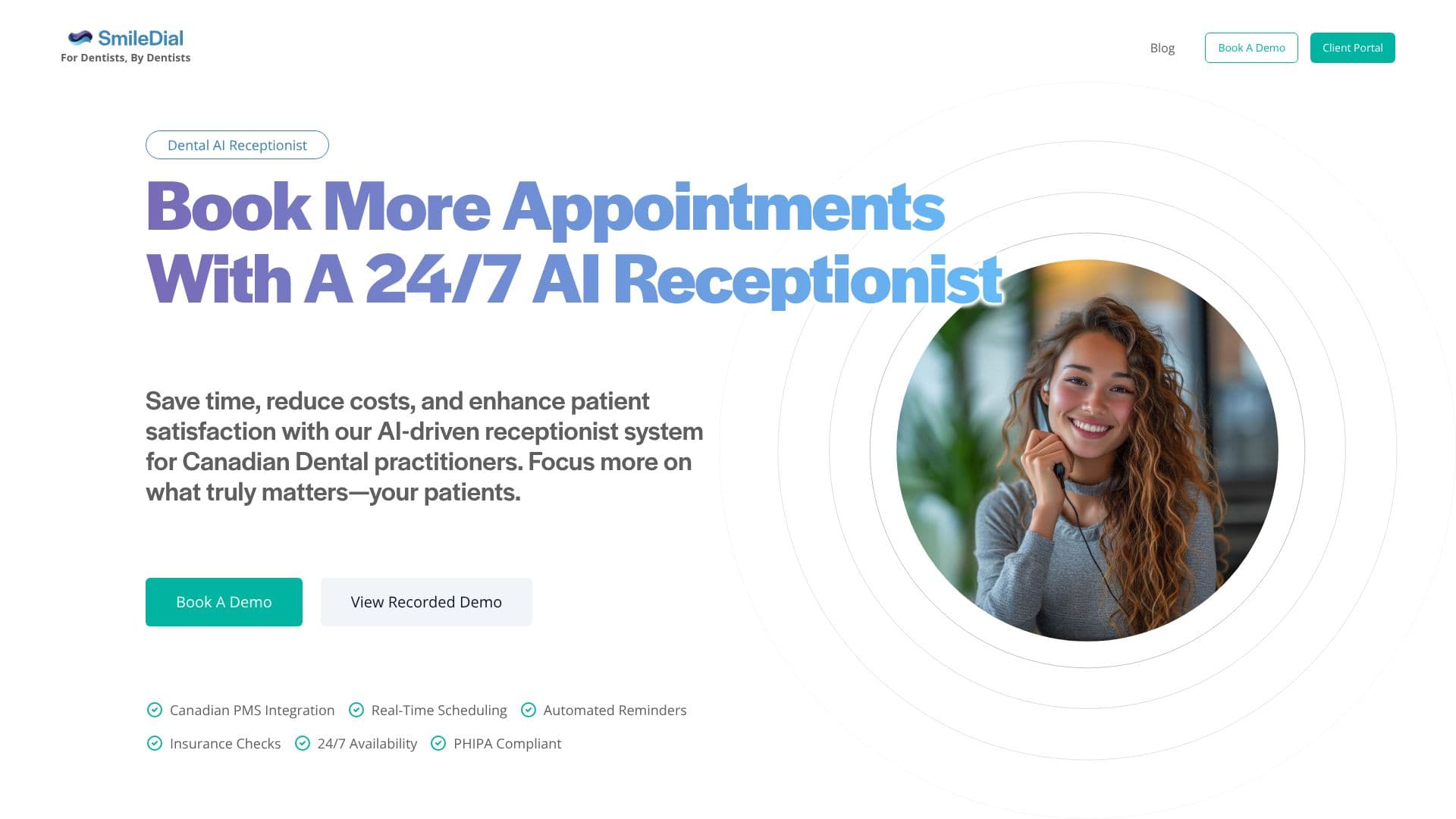 SmileDial Dental AI Receptionist screenshot