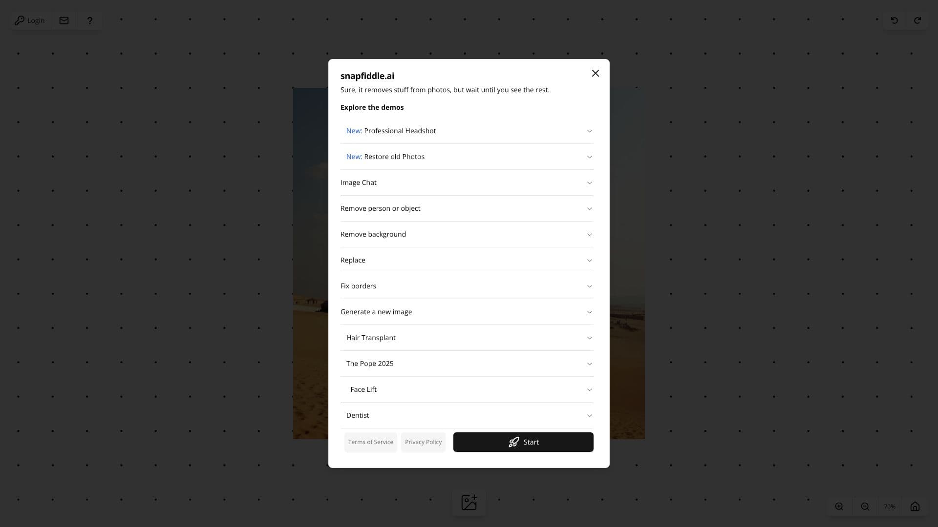 لقطة شاشة لـ snapfiddle.ai