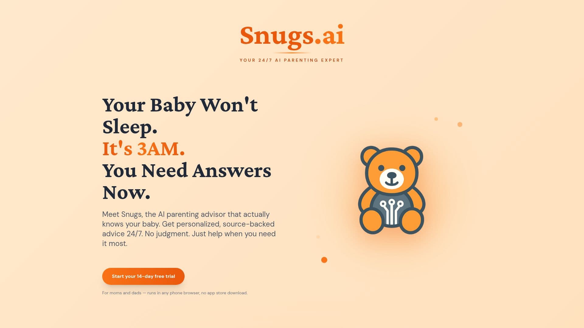Capture d’écran de Snugs.ai