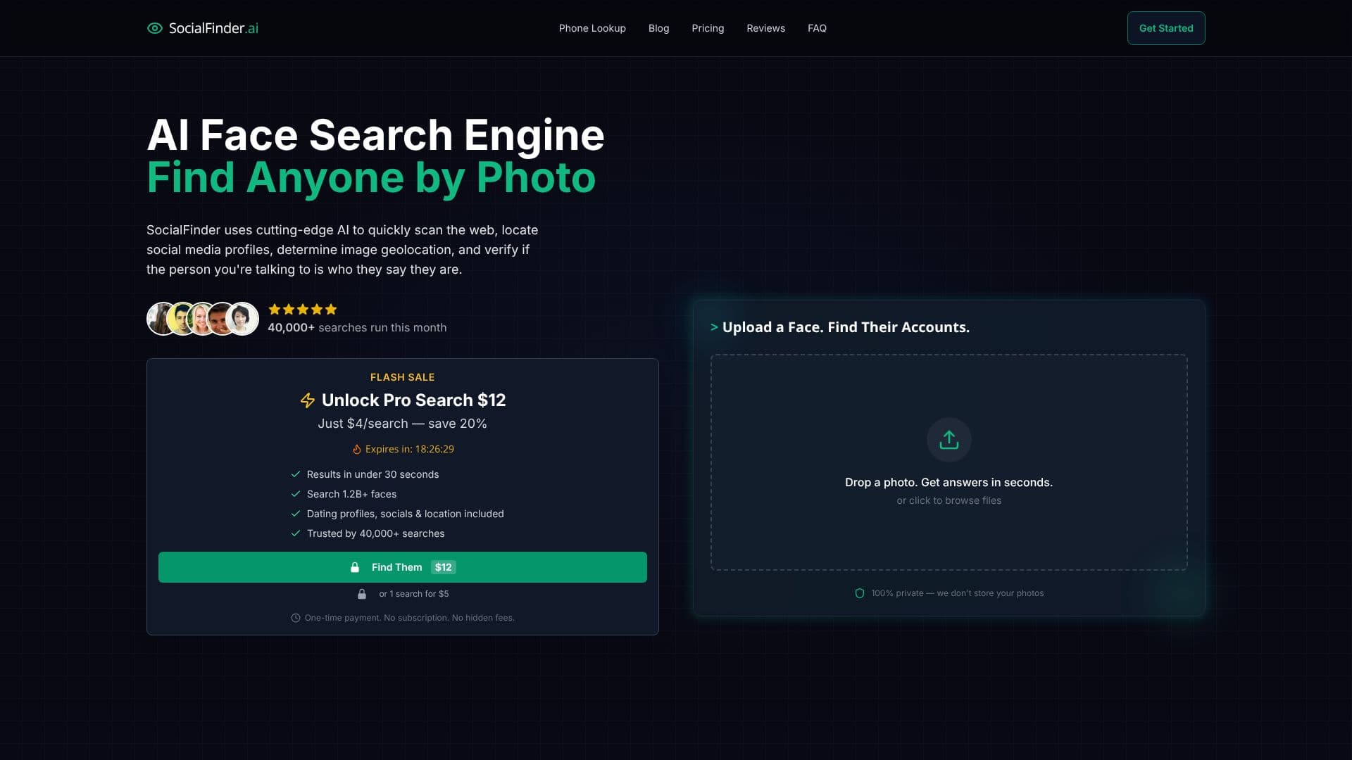 Captura de pantalla de SocialFinder.ai