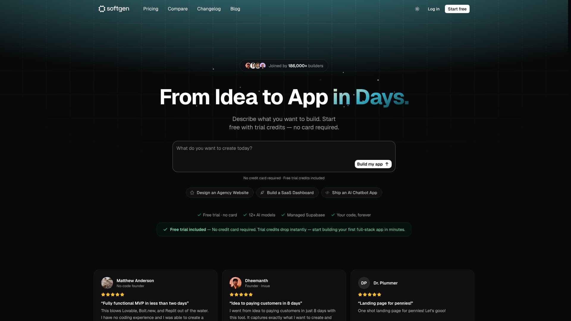 Скриншот Softgen AI Web App Builder