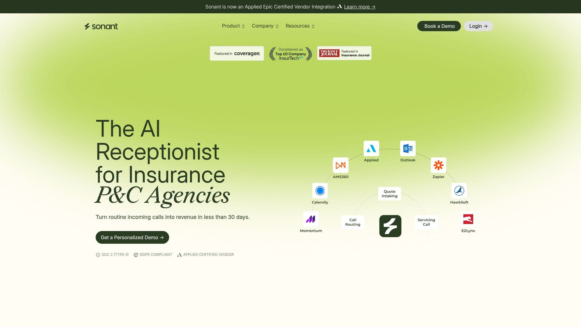Sonant AI Resepsionis screenshot