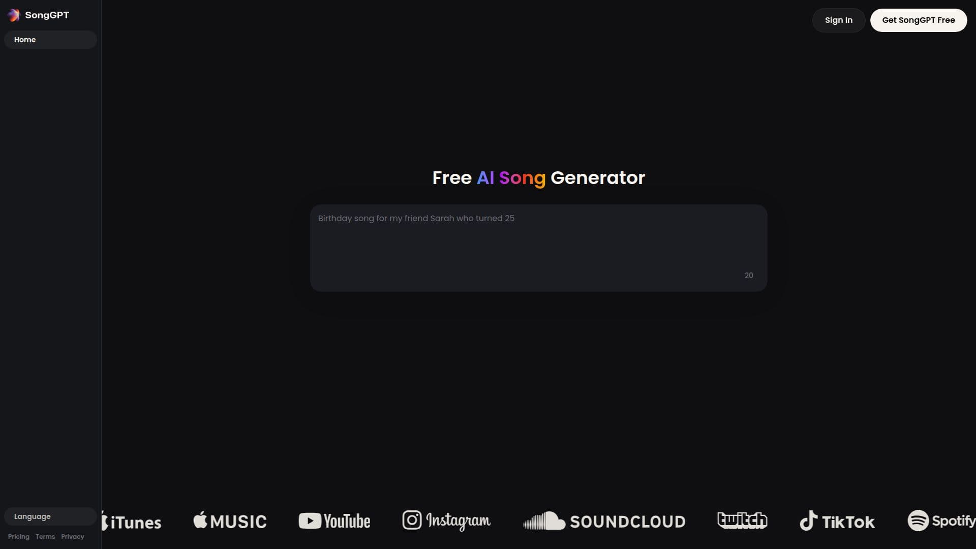 SongGPT screenshot