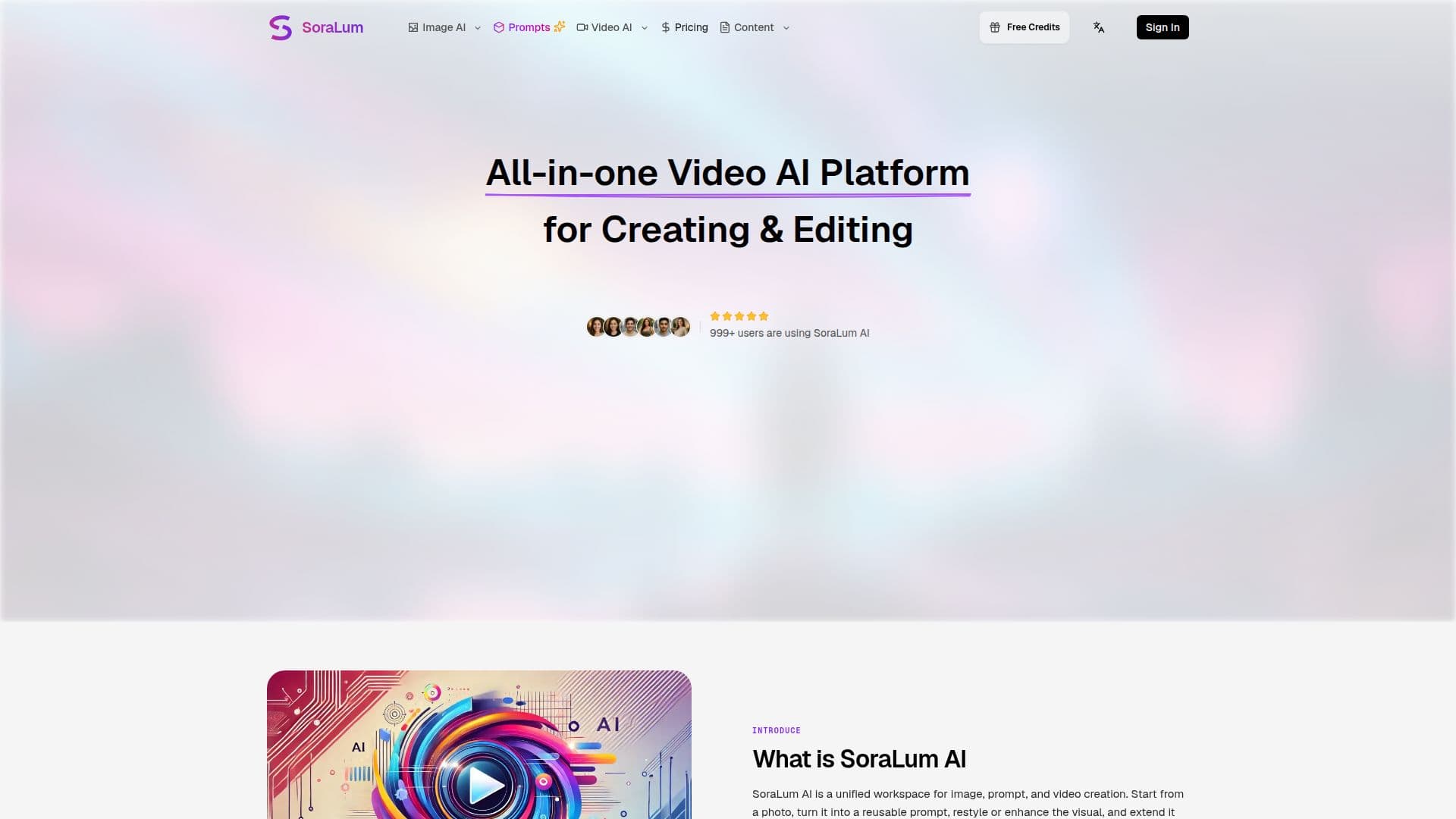 لقطة شاشة لـ SoraLum AI