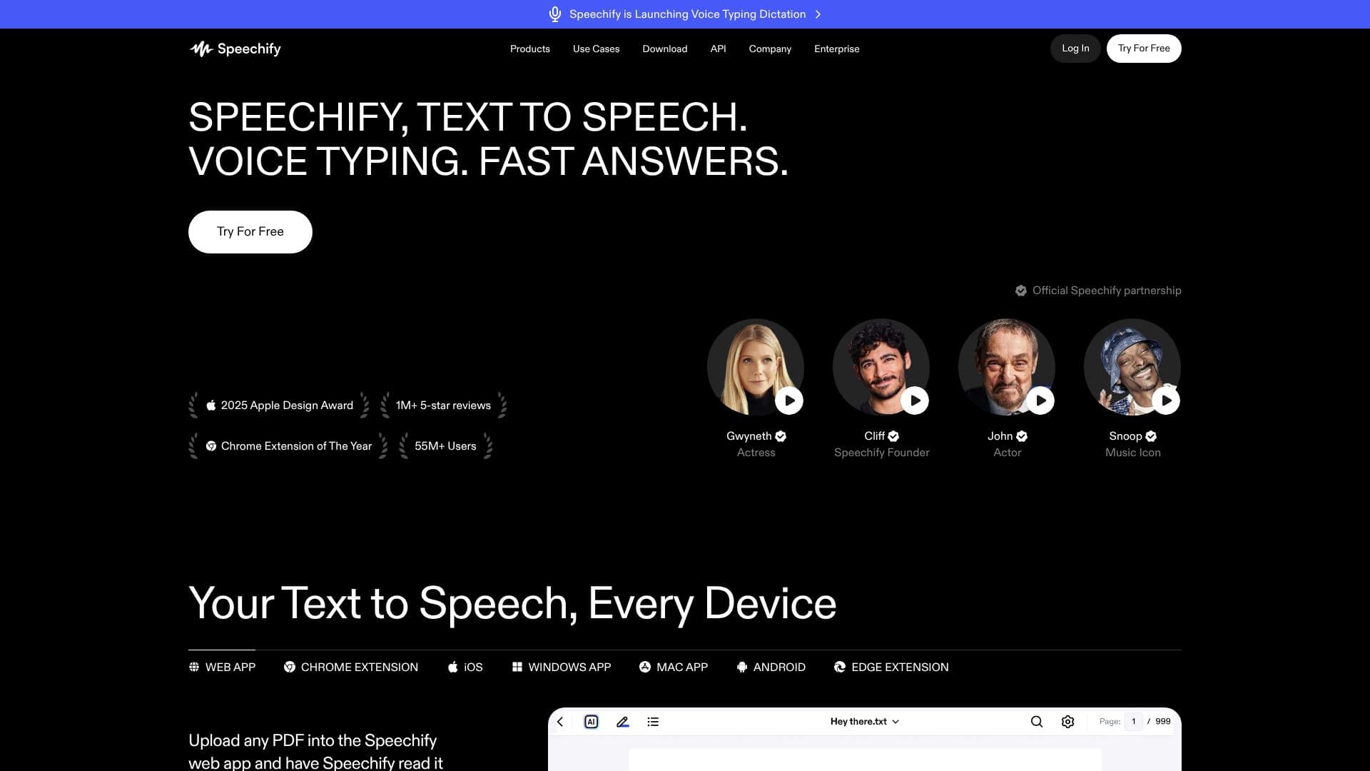 Speechify AI Voice Generator 截图