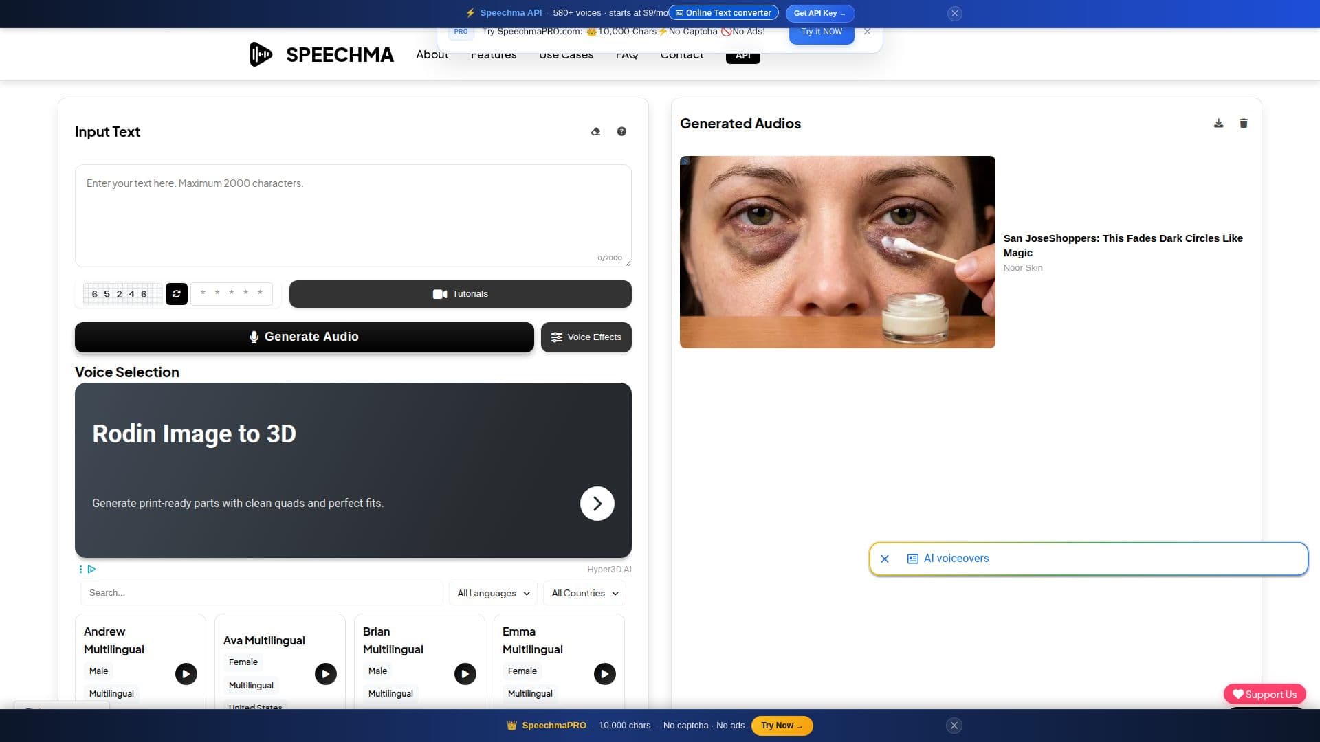 Speechma - Outil de Synthèse Vocale AI screenshot