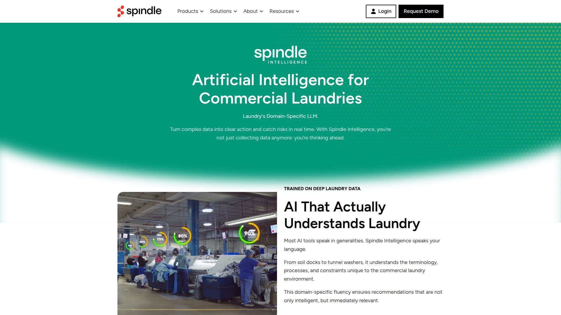 Spindle AI für gewerbliche Wäschereien screenshot