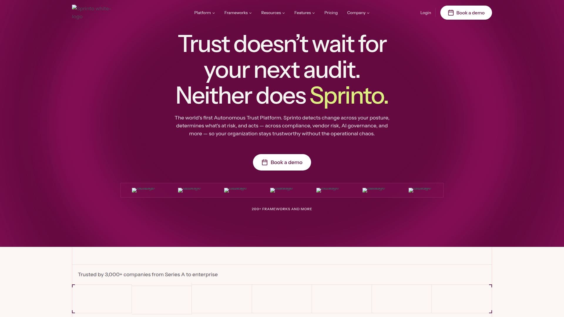 Screenshot von Sprinto