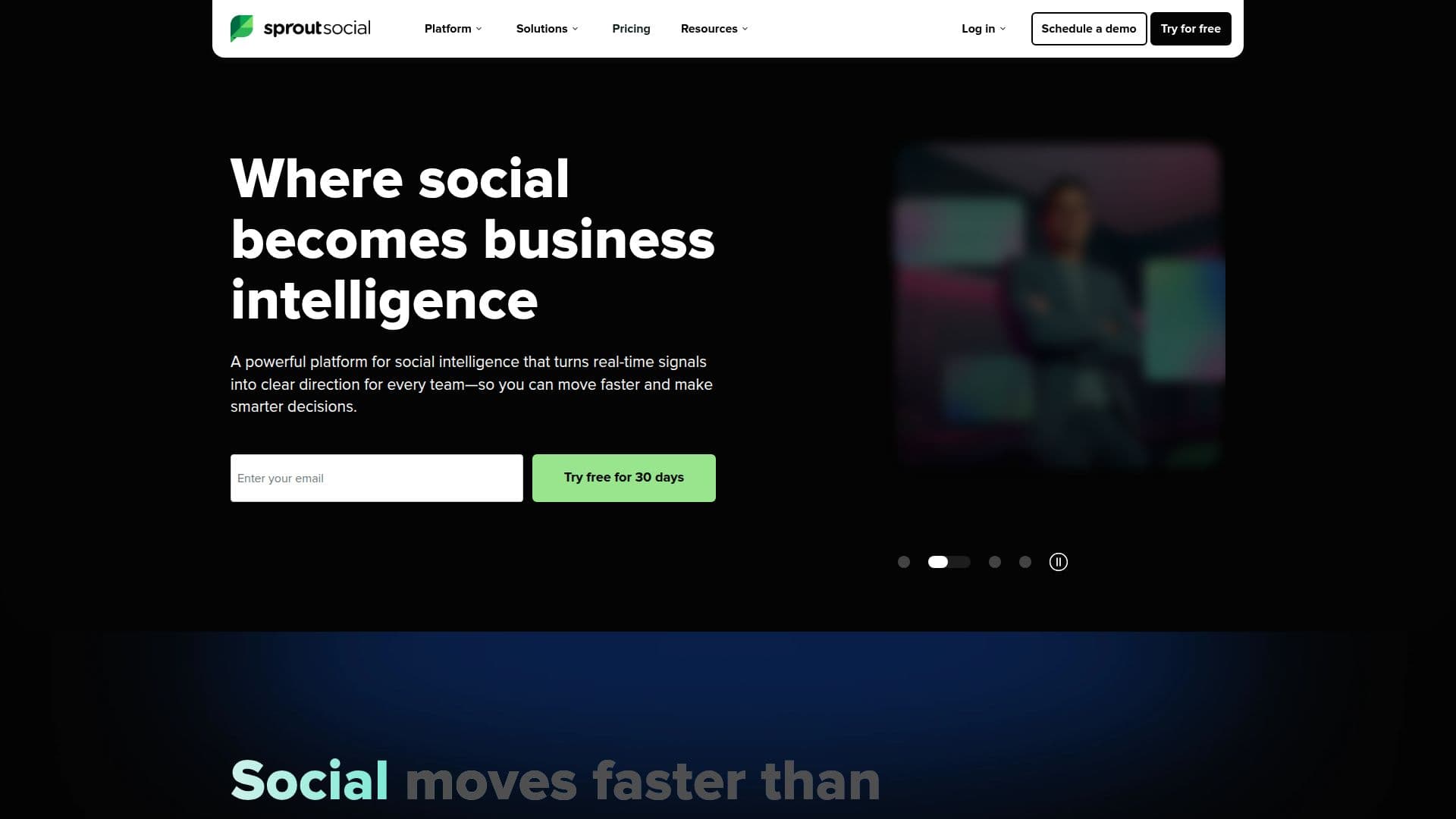 Screenshot von Sprout Social