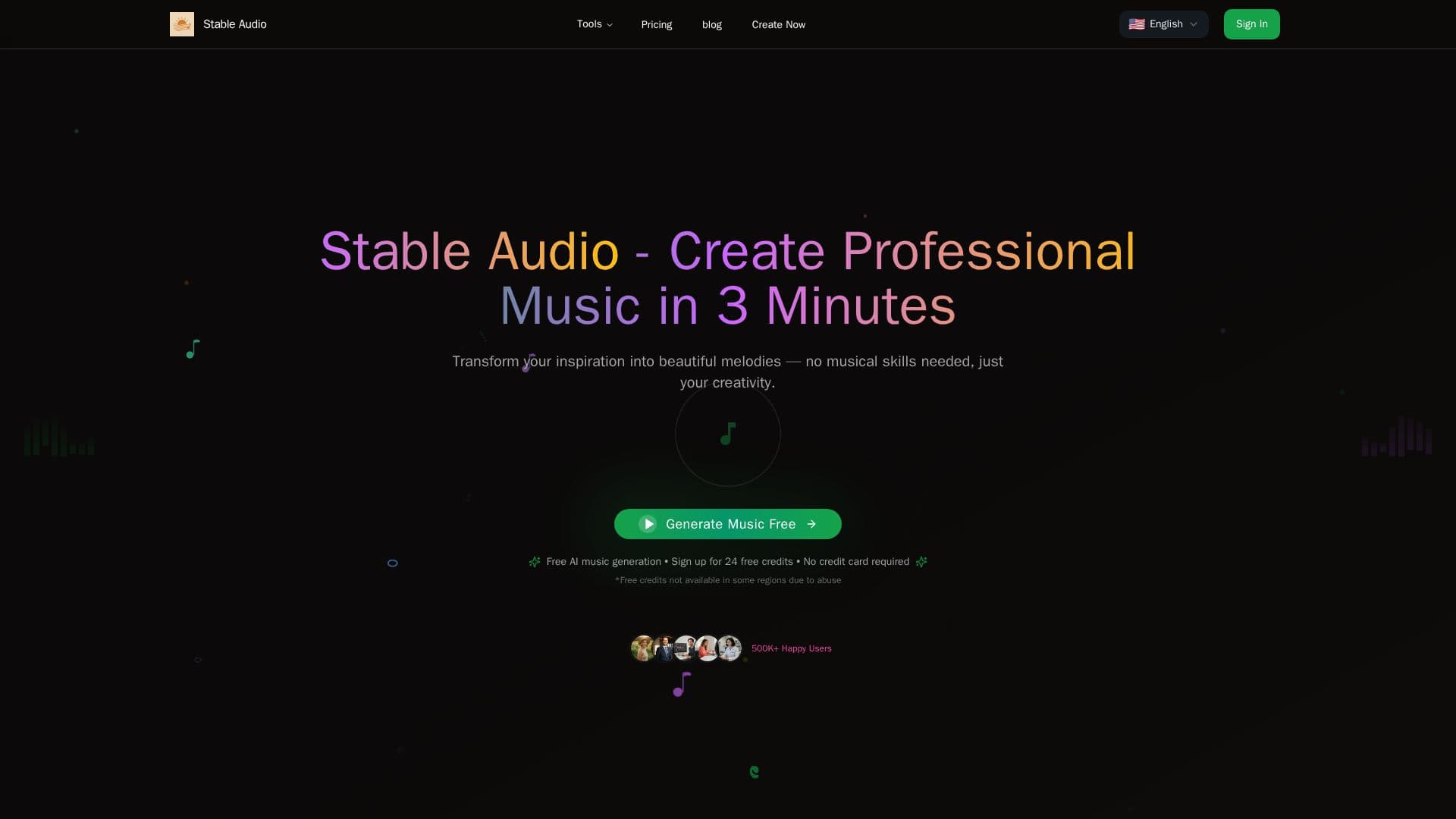 Tangkapan layar Stable Audio (stableaudio.net)
