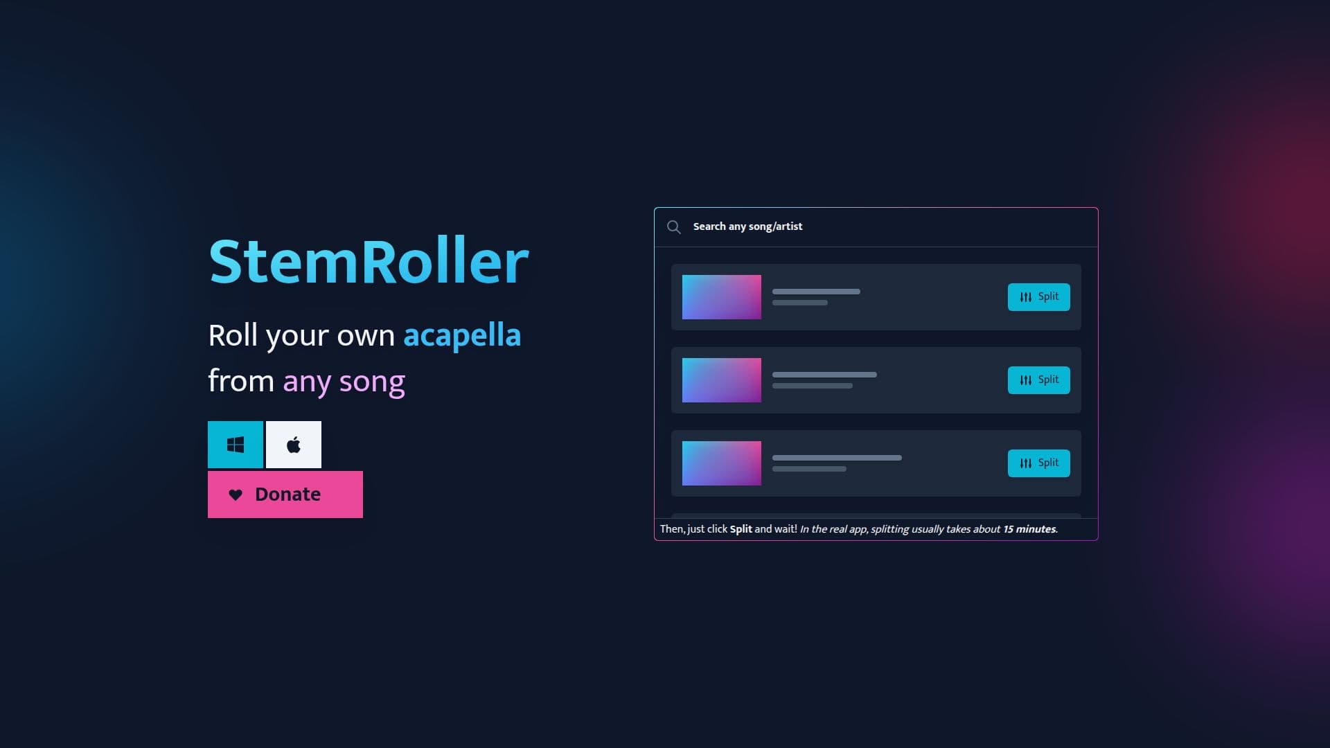 StemRoller AI Music Tool screenshot