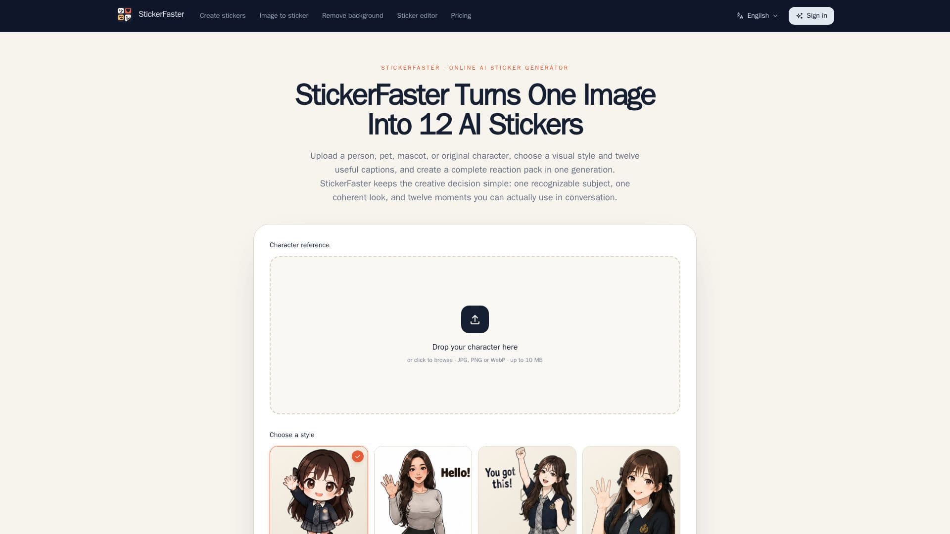 Captura de pantalla de StickerFaster