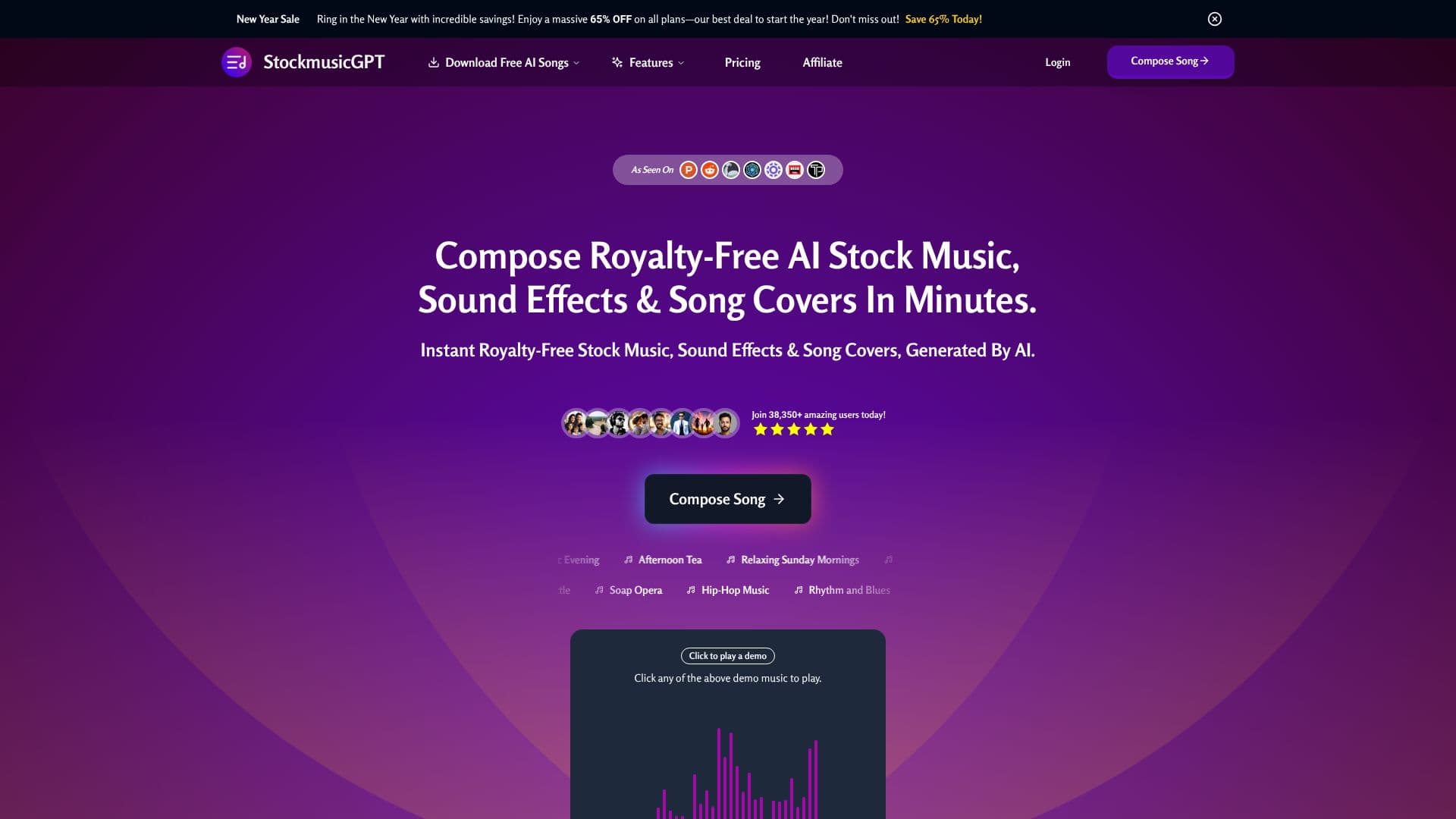 Tangkapan layar StockmusicGPT