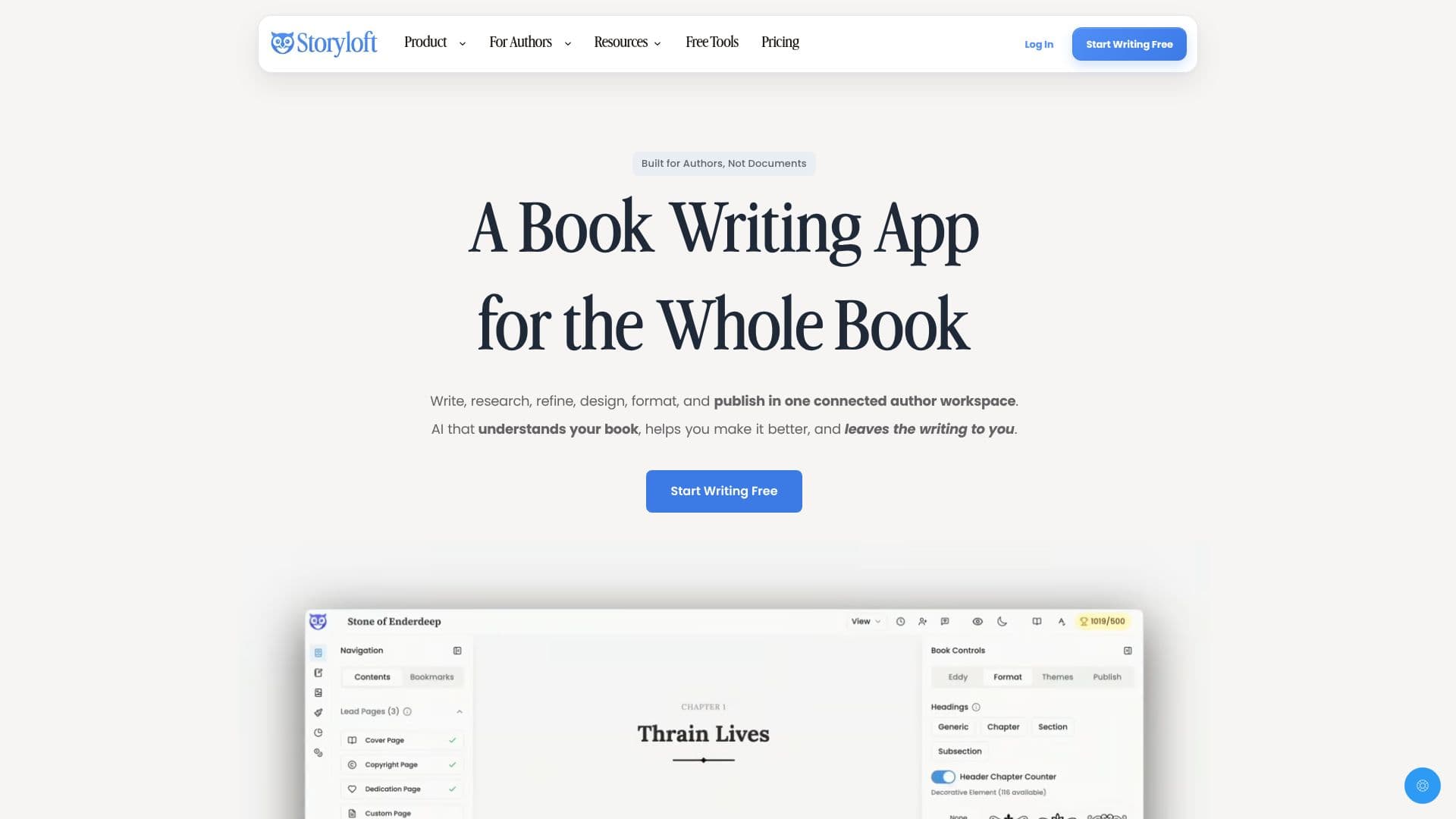 Screenshot von Storyloft