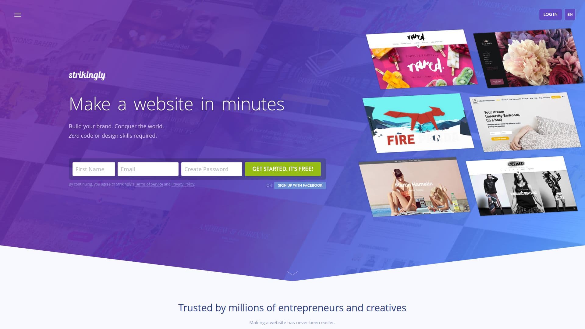 Strikingly Website Builder screenshot