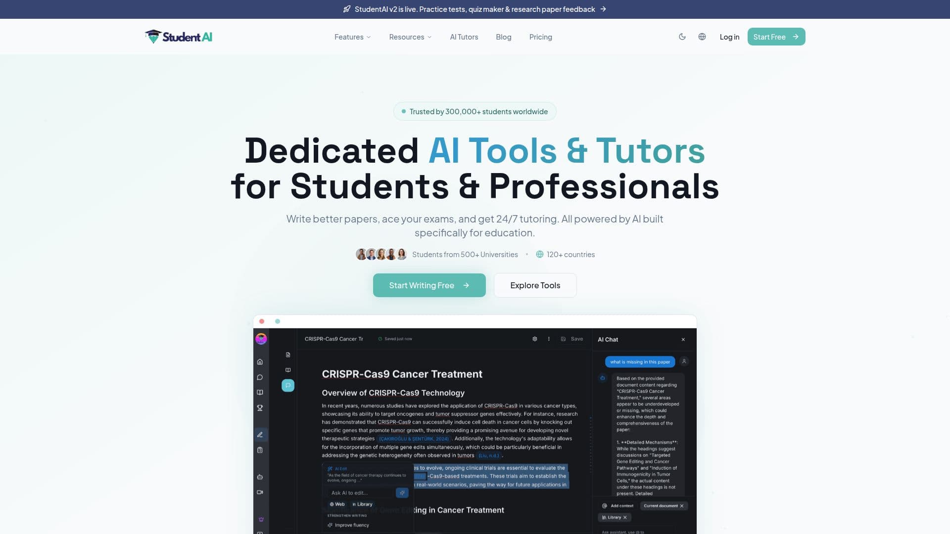 لقطة شاشة لـ StudentAI