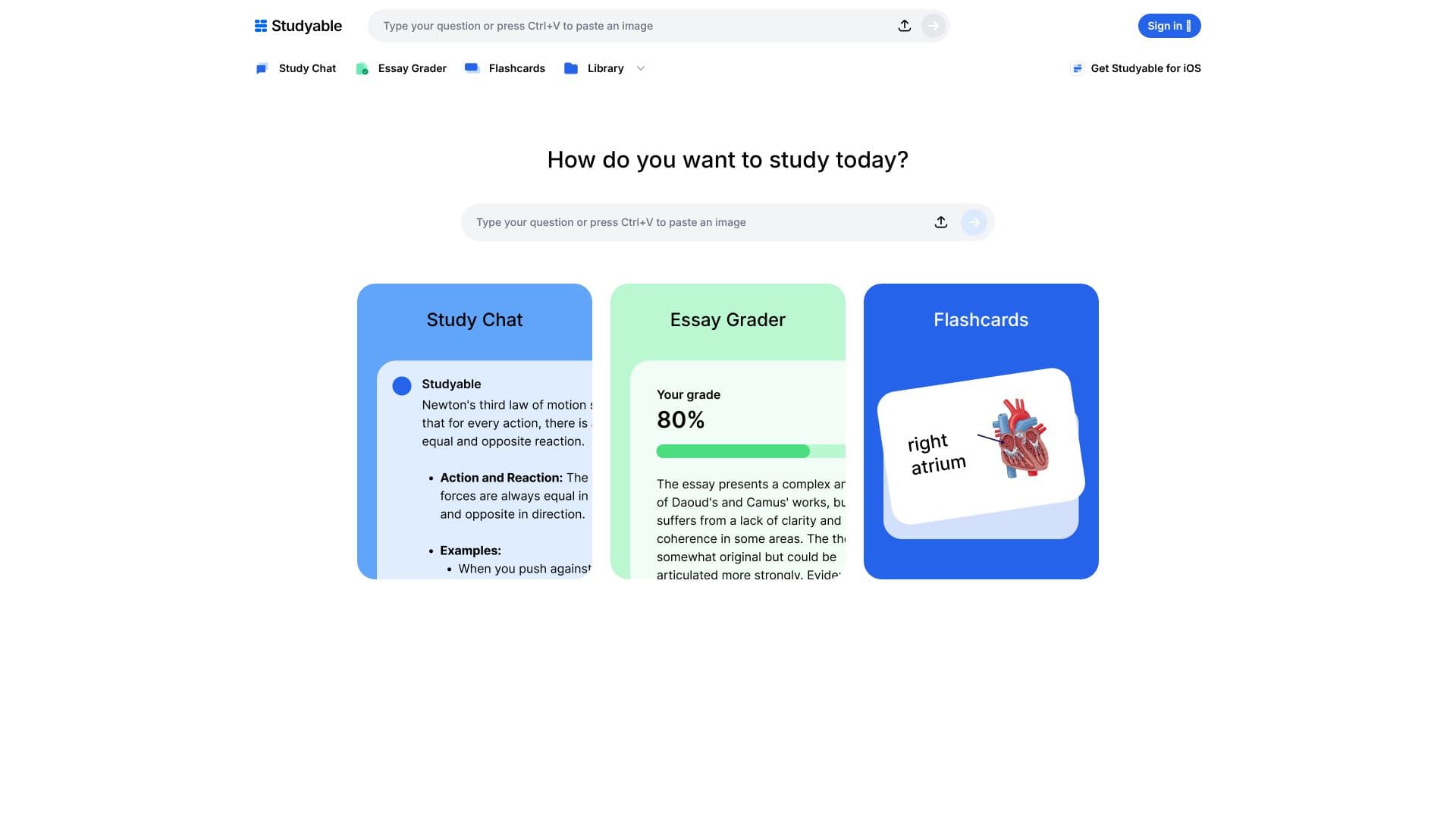 Studyable AI Homework Help screenshot