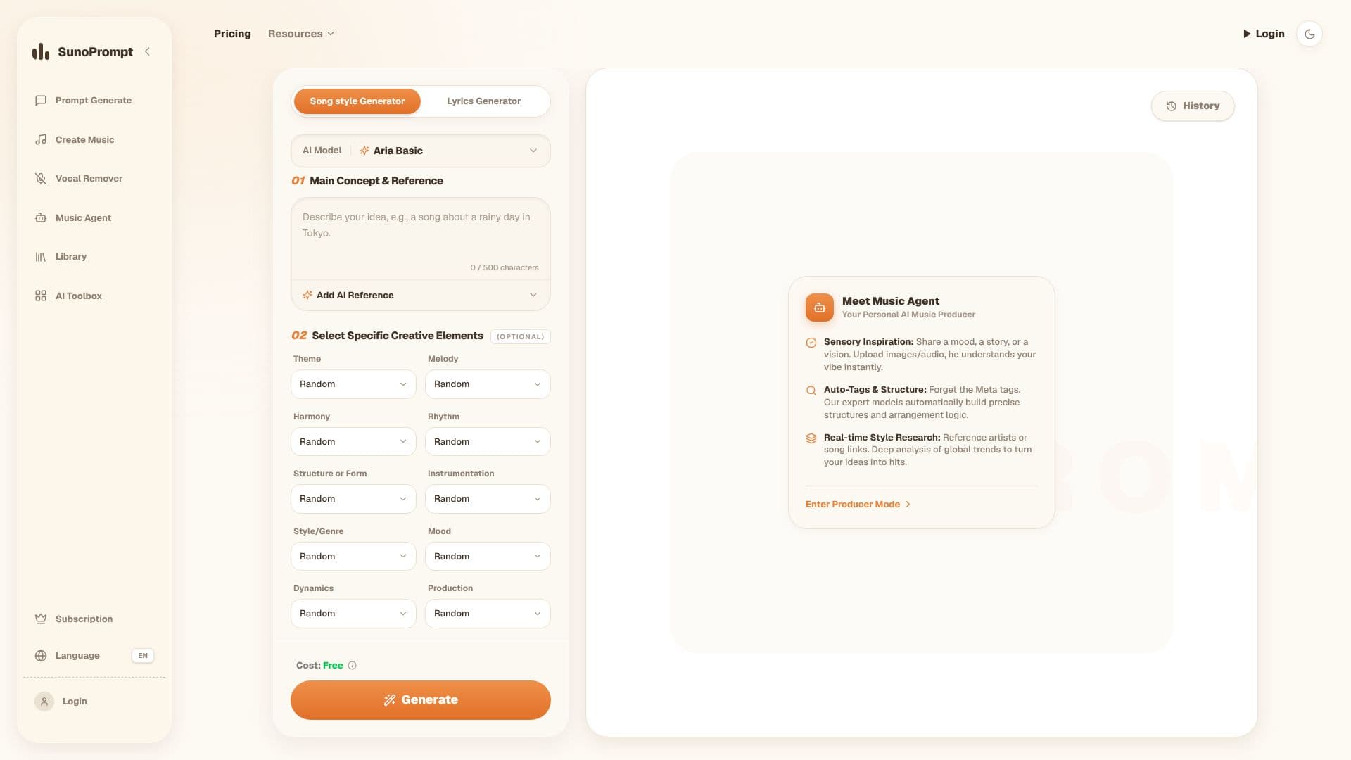 SunoPrompt screenshot