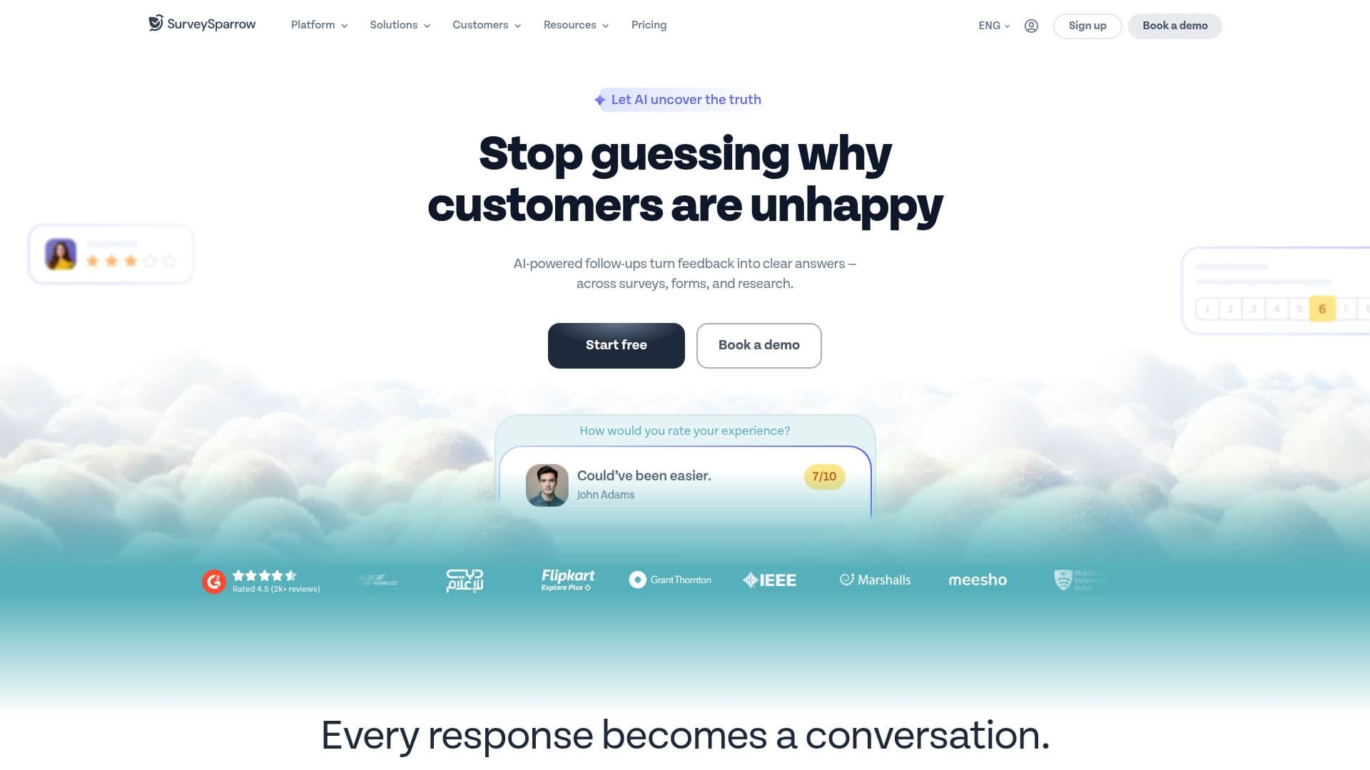 SurveySparrow : Plateforme de Feedback Alimentée par l'IA screenshot