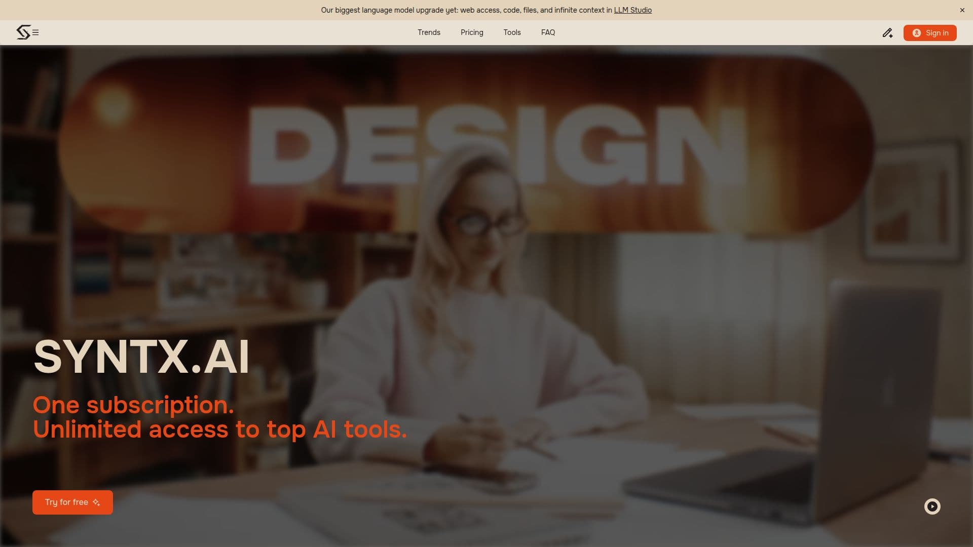 لقطة شاشة لـ SYNTX AI
