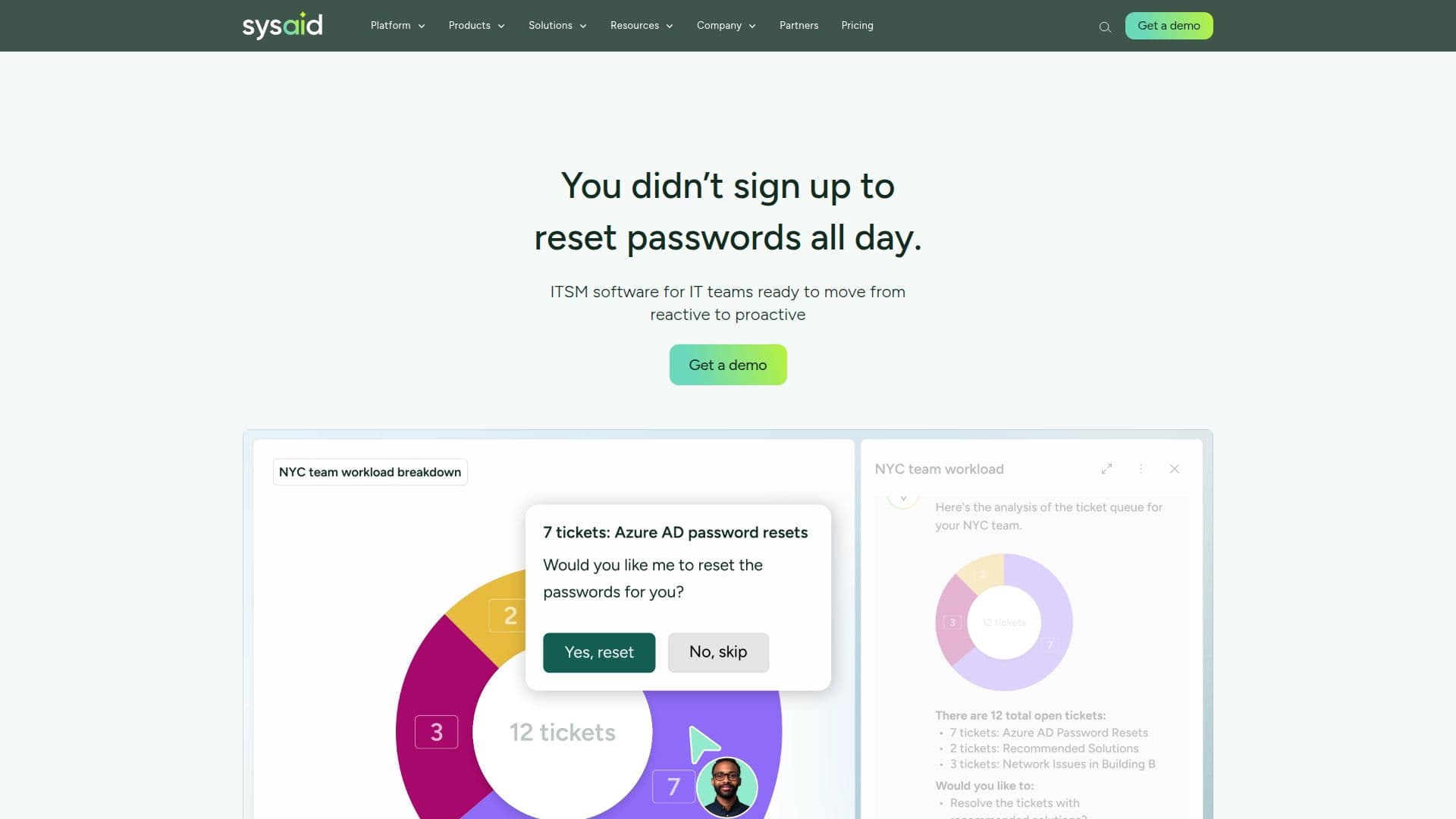 SysAid ITSM Platform screenshot
