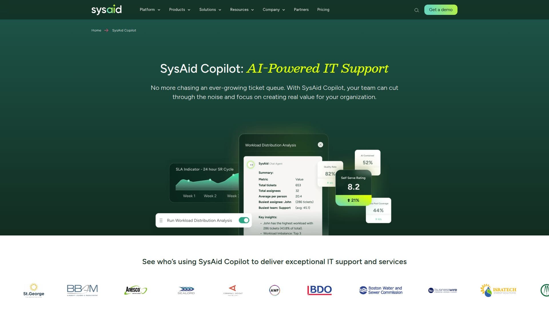 لقطة شاشة لـ SysAid Copilot