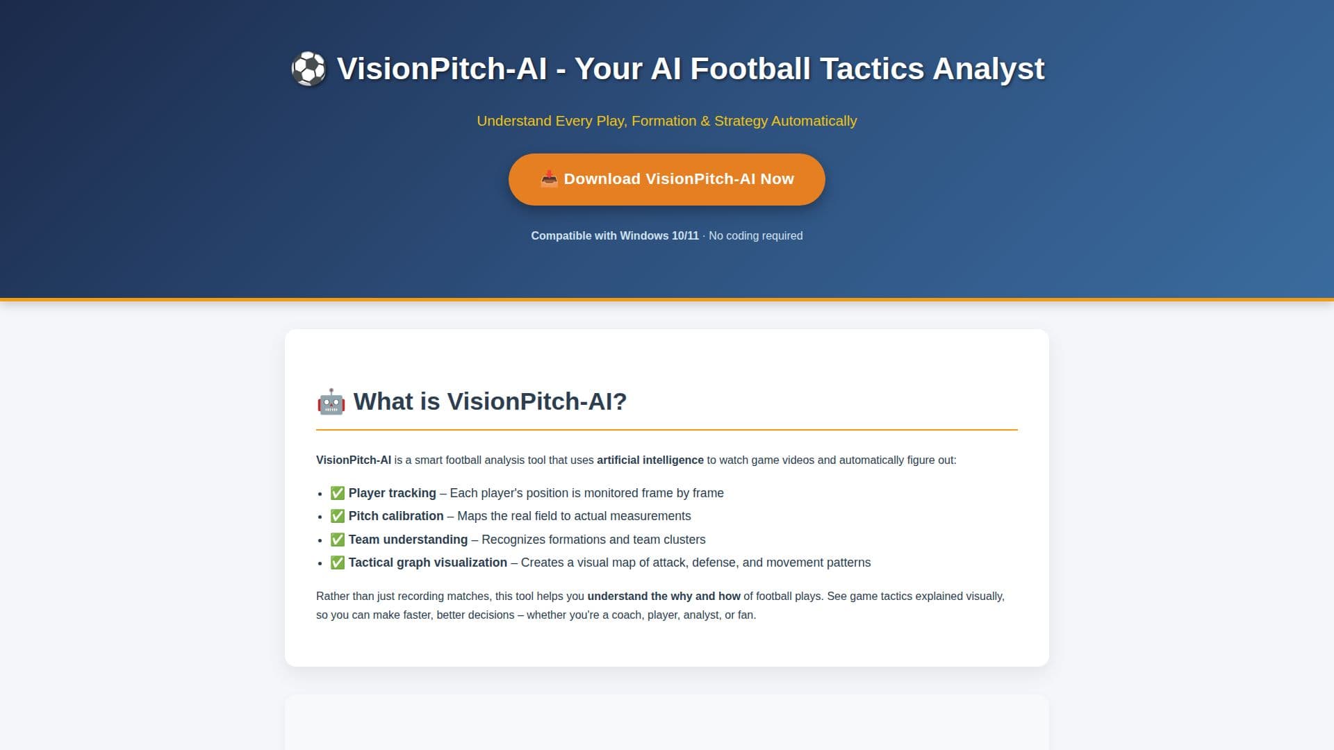Capture d’écran de VisionPitch-AI