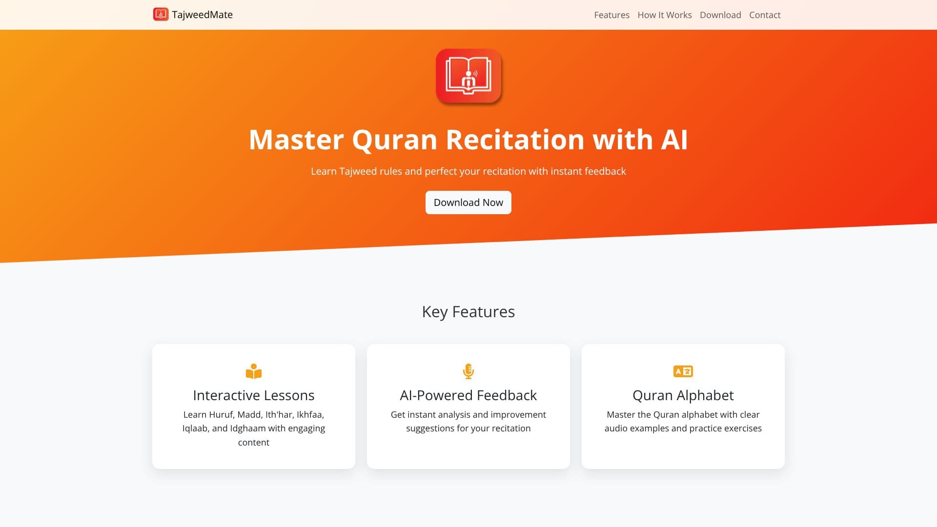 TajweedMate AI Quran App screenshot