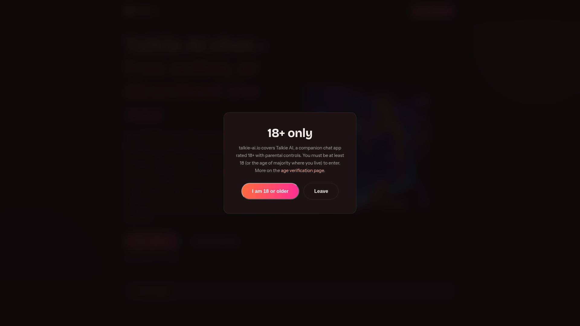 Talkie AI screenshot