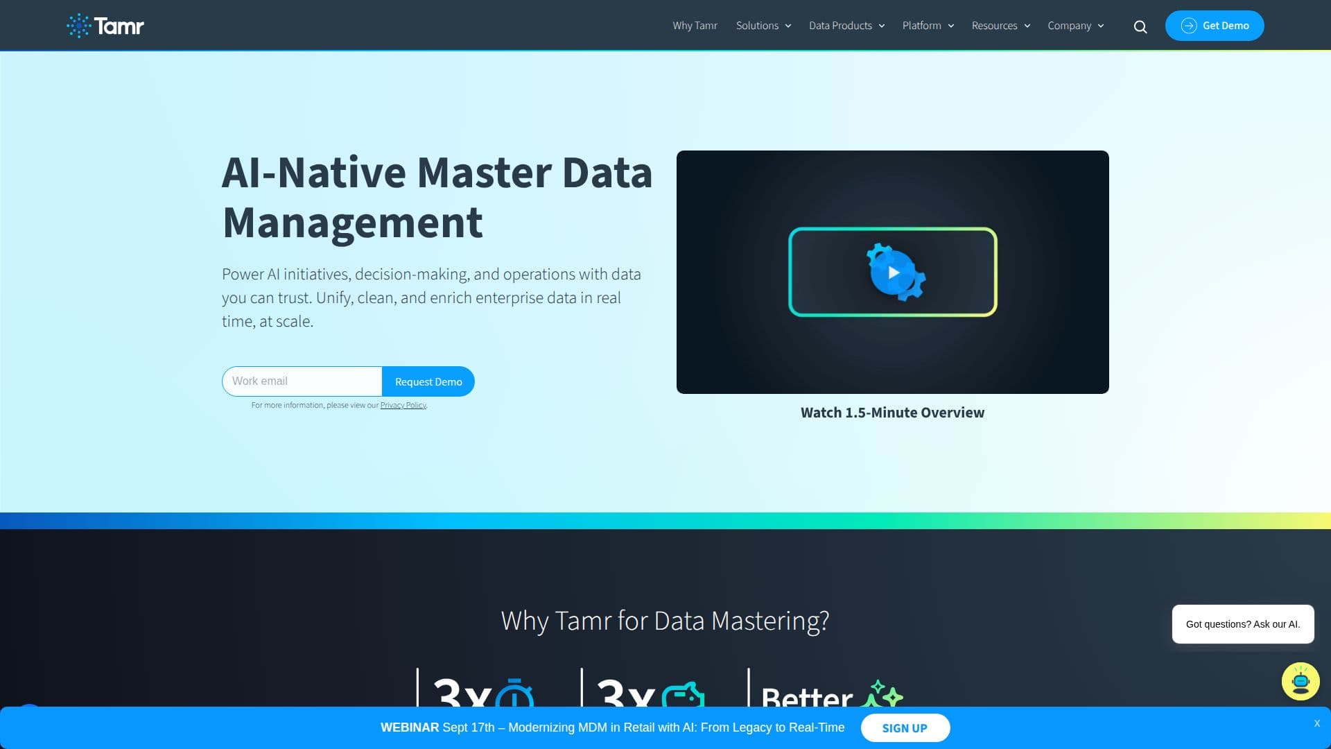 Tamr AI-Native MDM screenshot