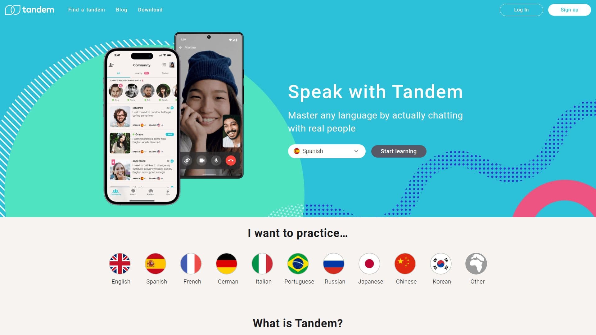 Screenshot von Tandem Sprachtausch-App