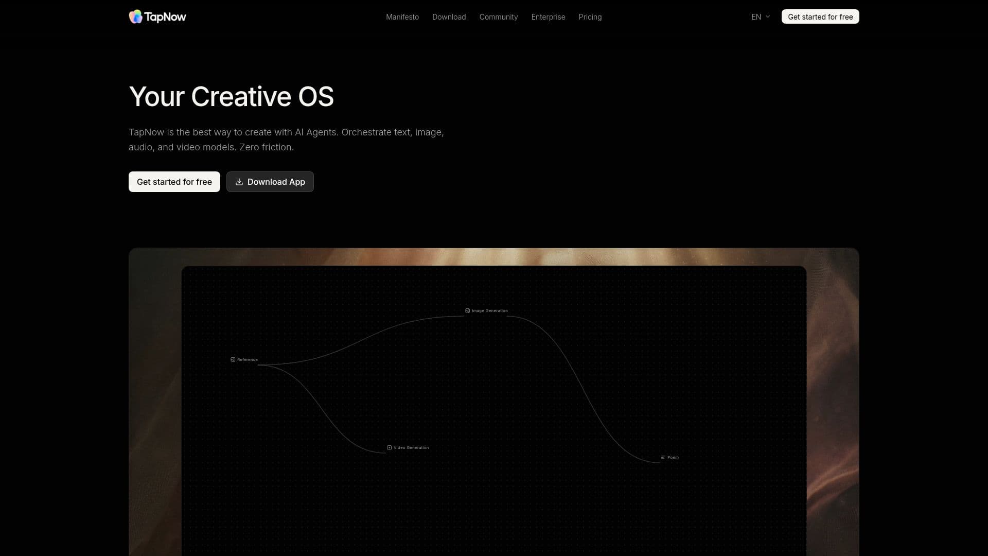 Screenshot von TapNow