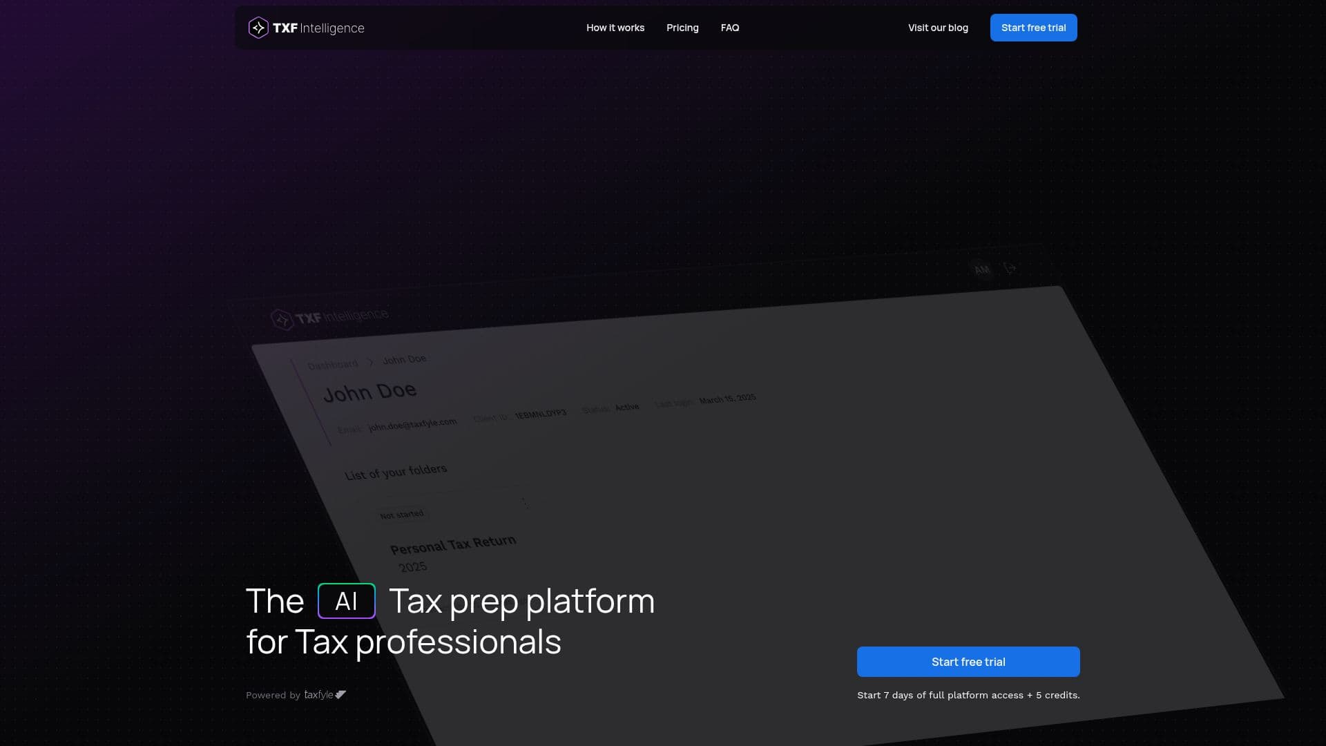 TXF Intelligence screenshot