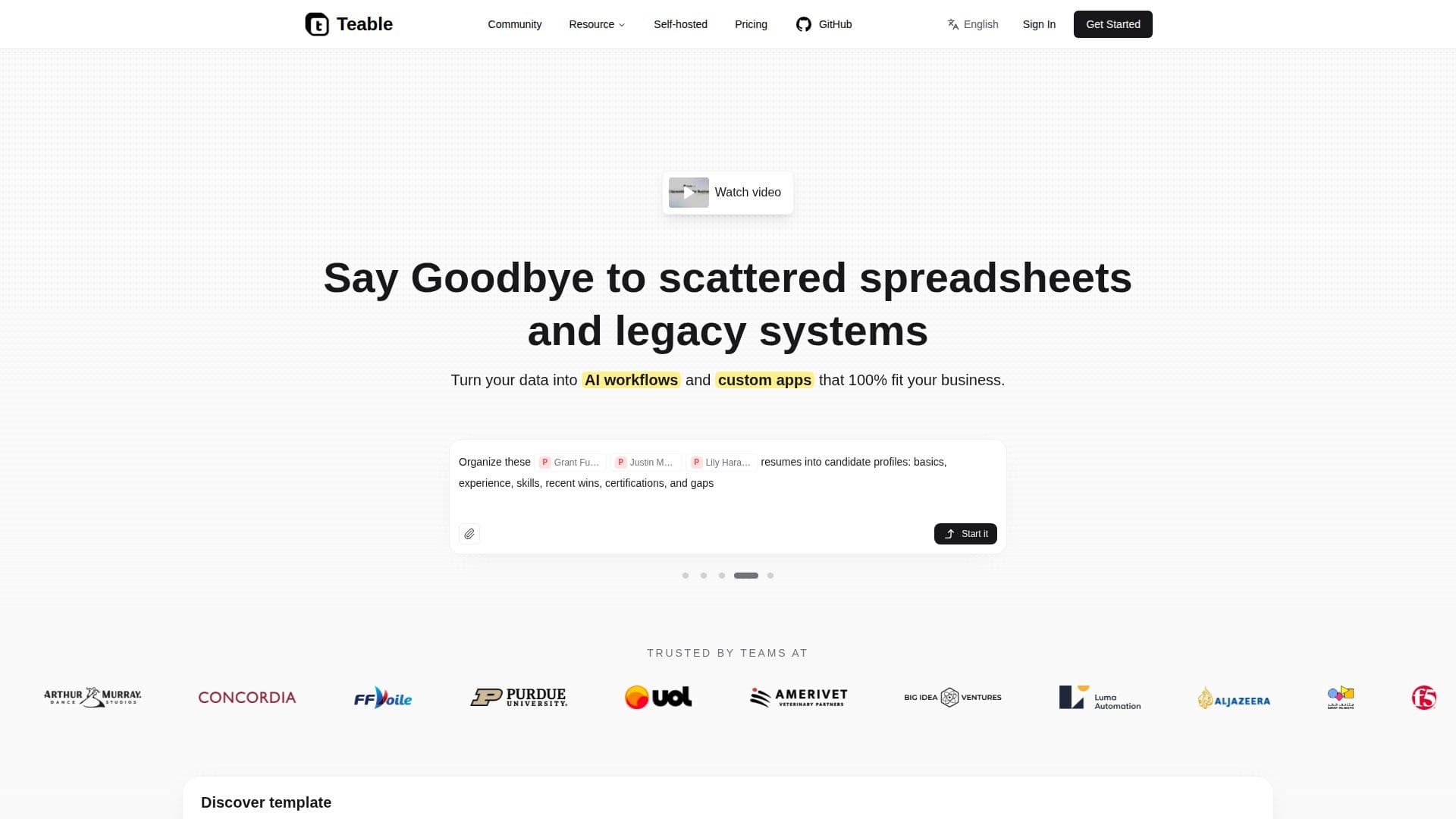 Teable - AI Spreadsheet for Business screenshot