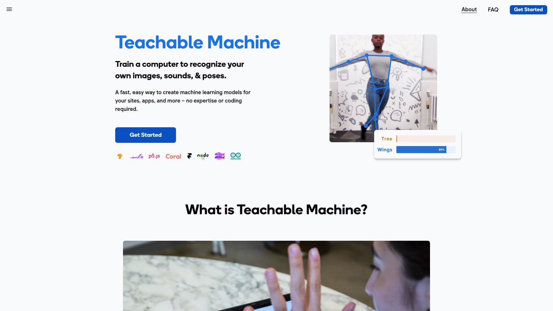 Teachable Machine screenshot