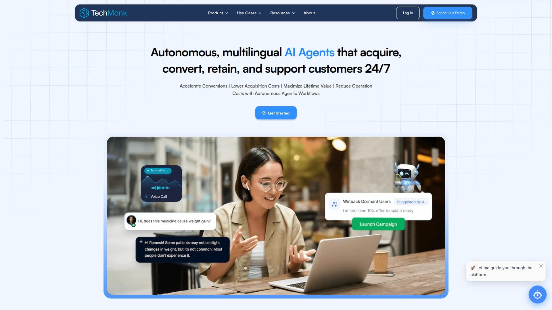TechMonk AI Agents screenshot