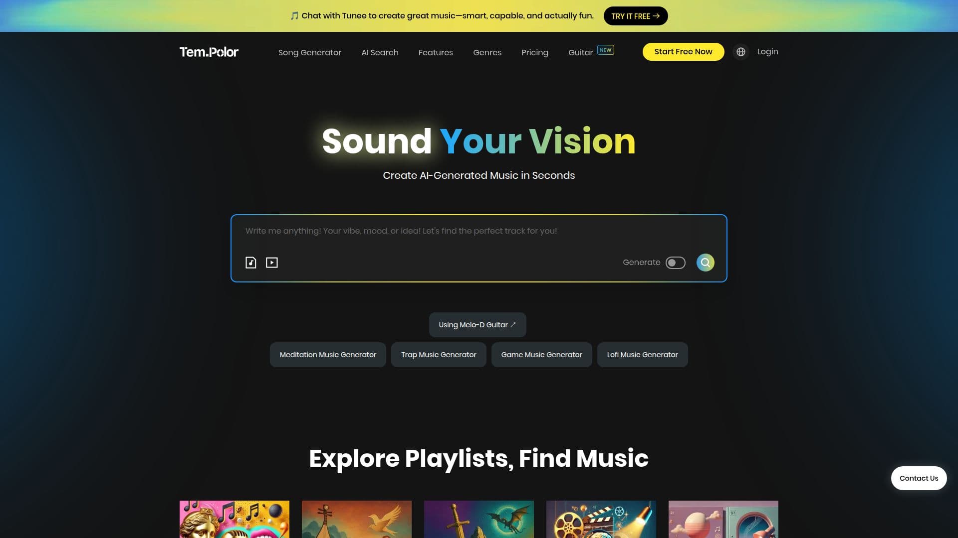 Captura de pantalla de TemPolor: Generador de Música AI