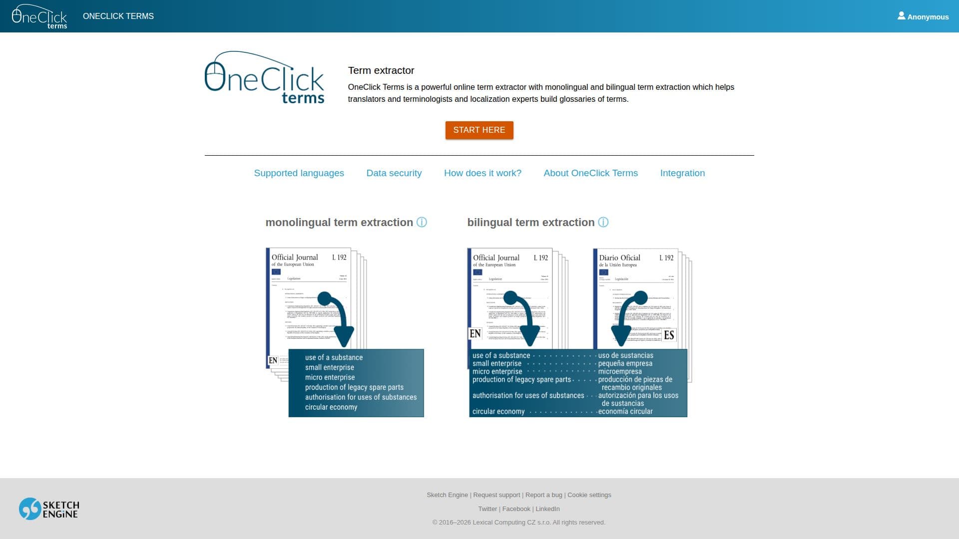 Extractor de Terminología OneClickTerms screenshot