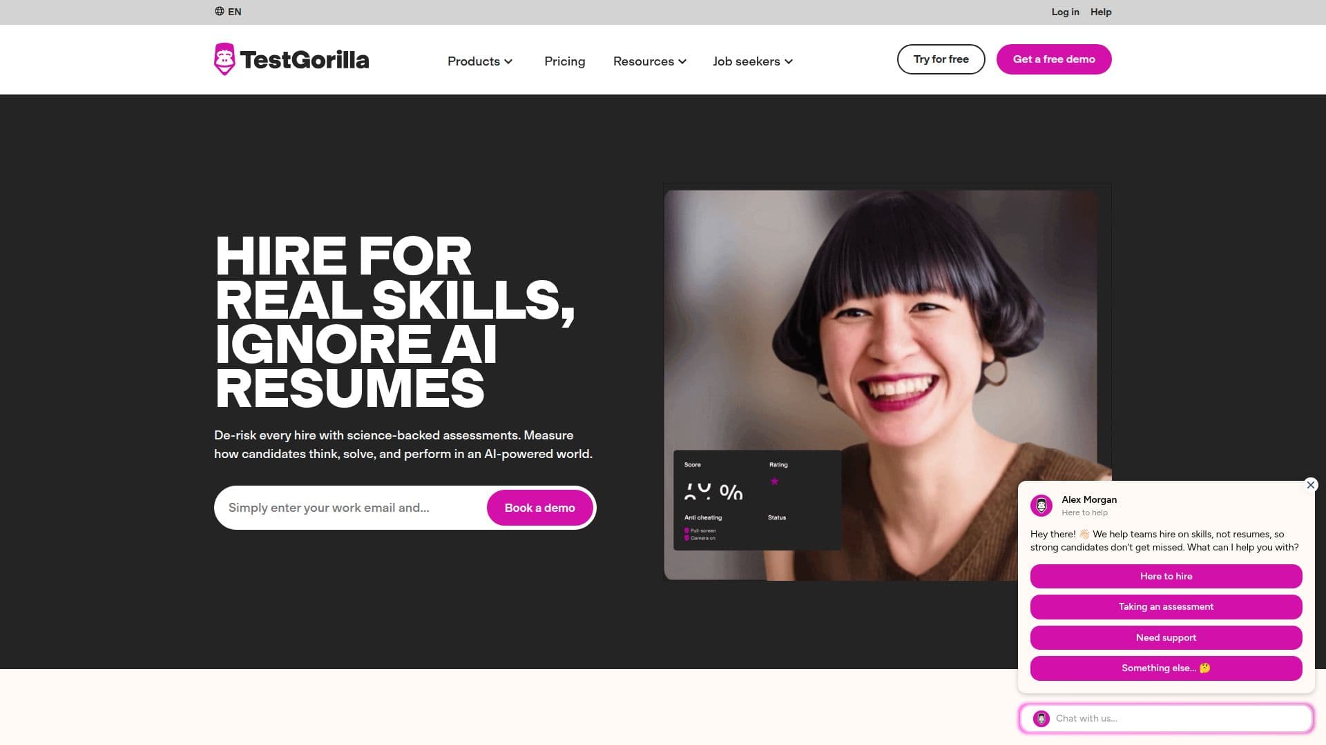 TestGorilla: KI-gestützte Talentakquise & Fähigkeitenbewertungen screenshot