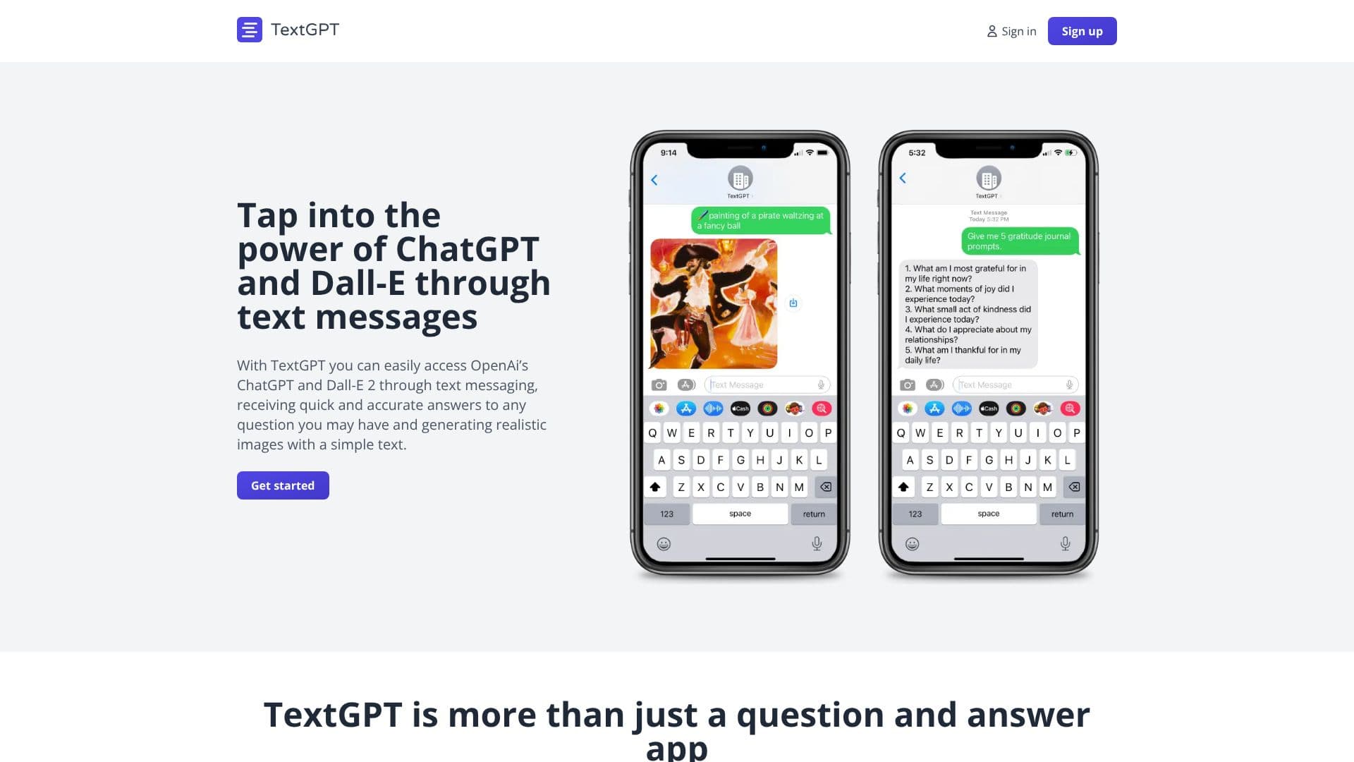 Capture d’écran de Text GPT