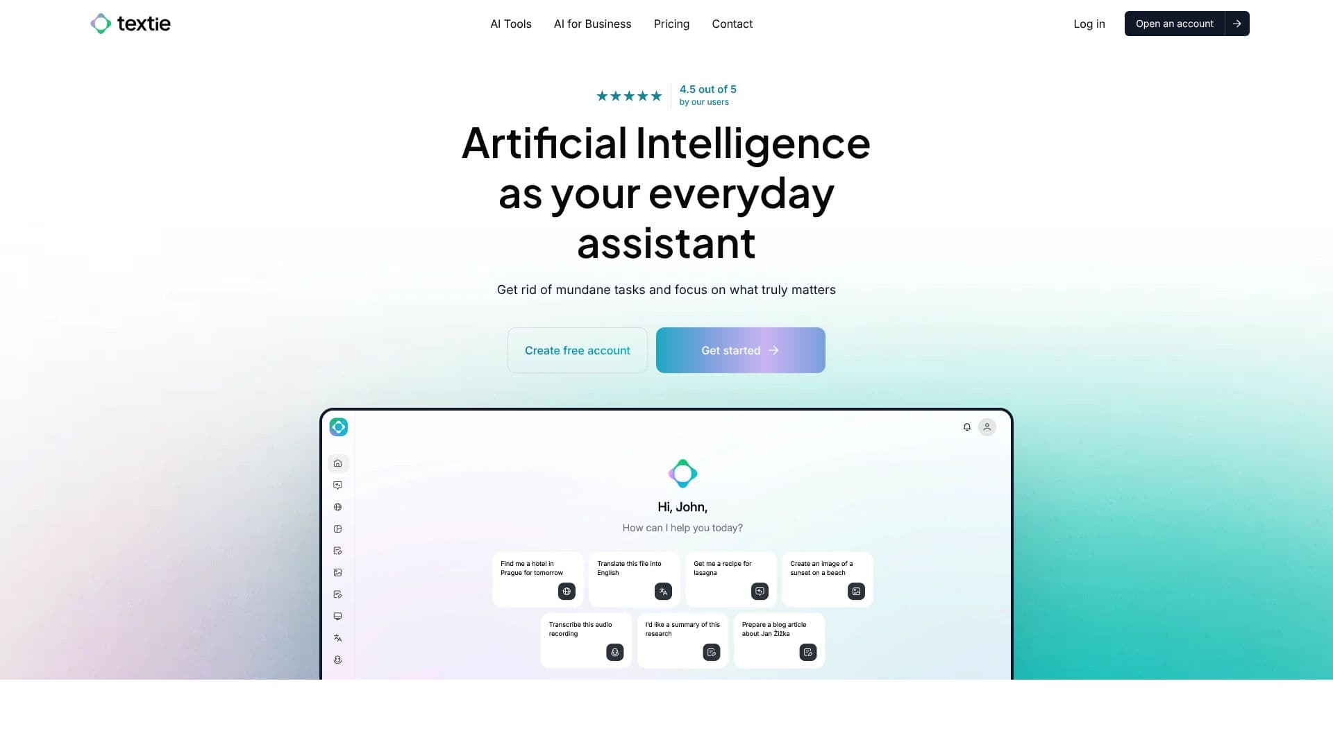لقطة شاشة لـ Textie.ai