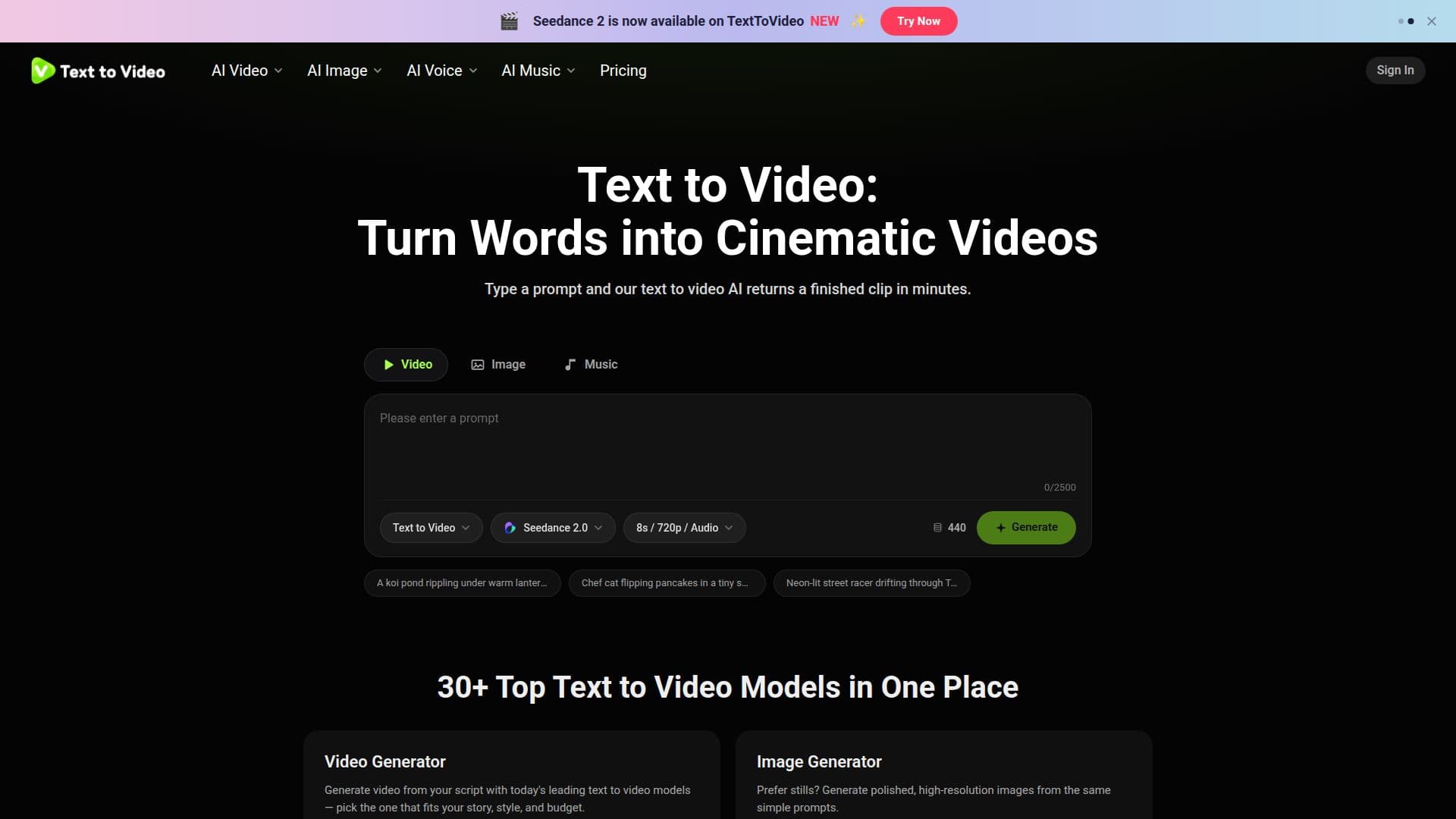 Screenshot von TextToVideo