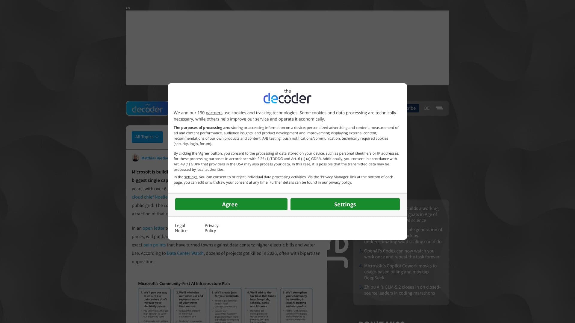 Captura de tela do THE DECODER
