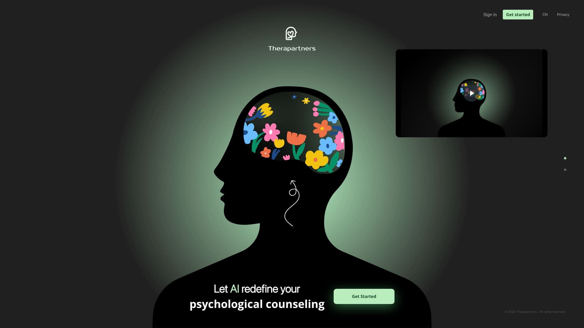 Screenshot von Therapartners