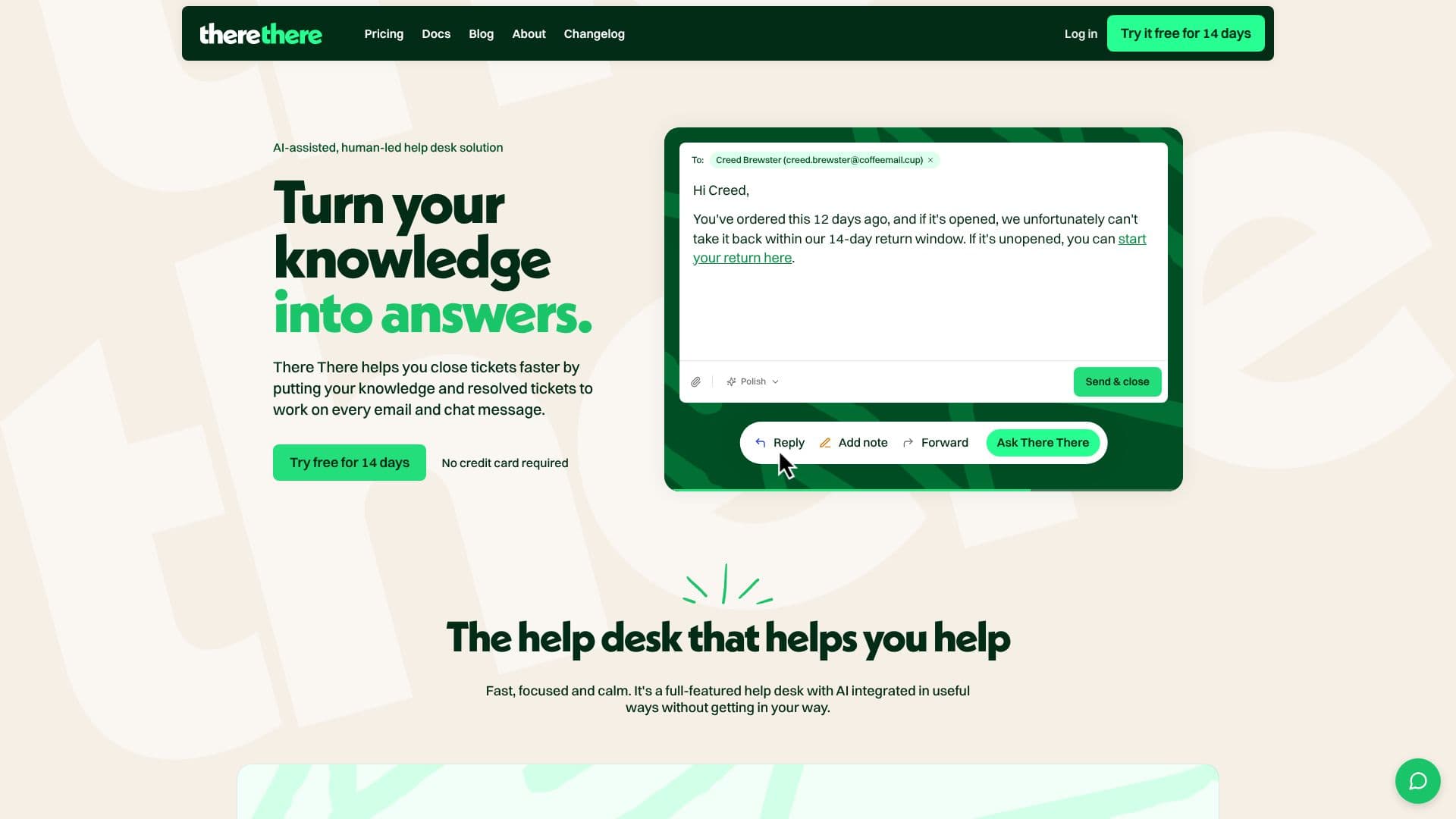 There There AI Helpdesk screenshot