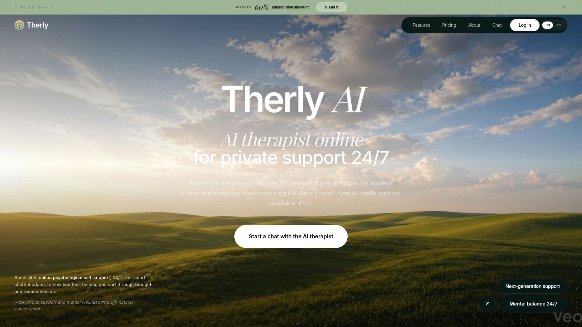 Screenshot von Therly AI